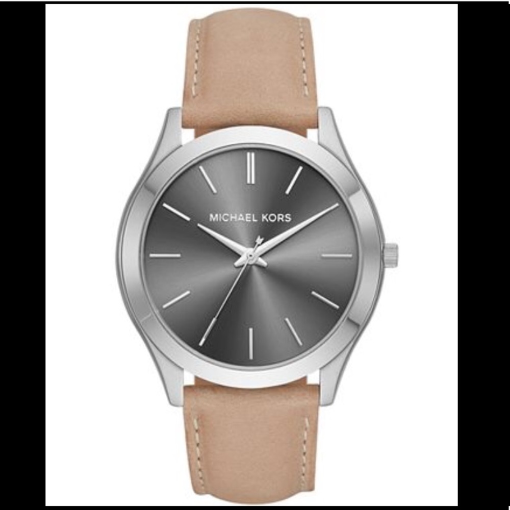 Michael Kors Slim Runway Leather Strap Watch, 44mm - Picture 3 of 8